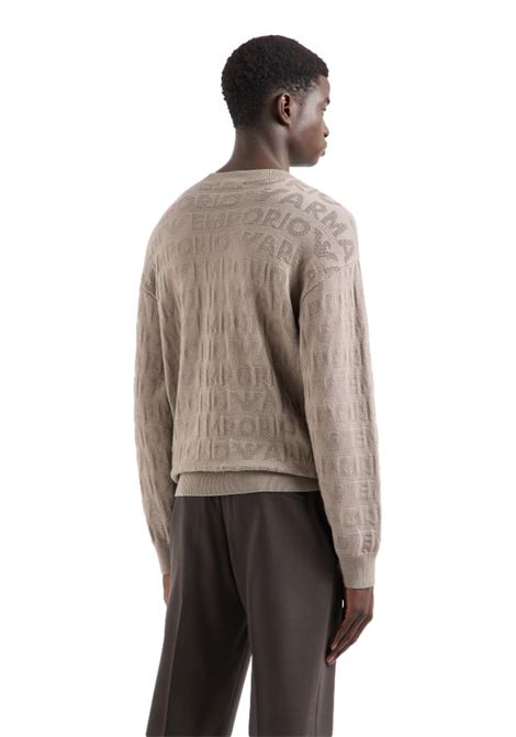 MAGLIONE IN LANA VERGINE MOTIVO LINKS CON INSTARSIO LOGO LETTERING EMPORIO ARMANI | Maglie | 6D1MXK 1MJNZ0144